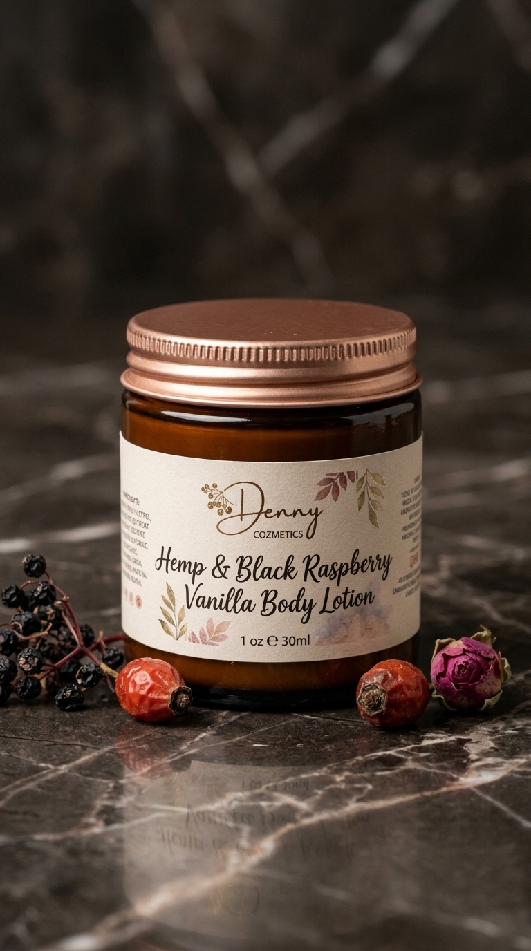 Hemp & Black Raspberry Vanilla Body Lotion sample jar 1oz 30ml