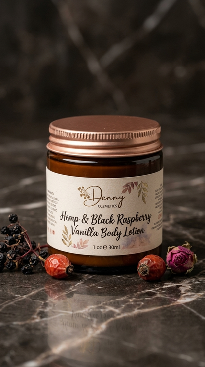 Hemp & Black Raspberry Vanilla Body Lotion sample jar 1oz 30ml